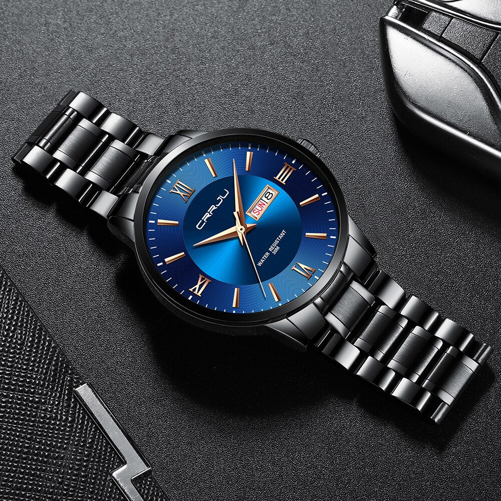 Premium Men's Waterproof Stainless Steel Chrono Watch