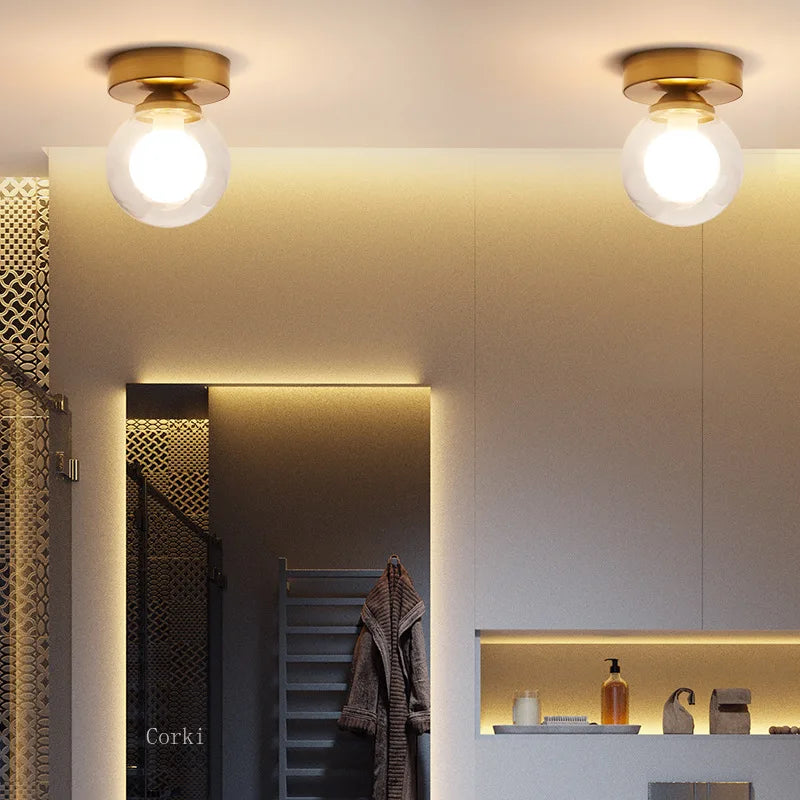 Contemporary Glass Globe Ceiling Lamp