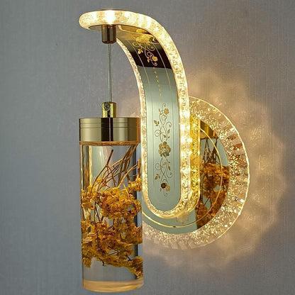 Luxurious Glass Bloom Adjustable Wall Light