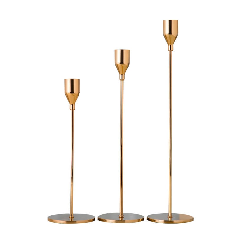 Classic 3 Piece Silver Candle Holder