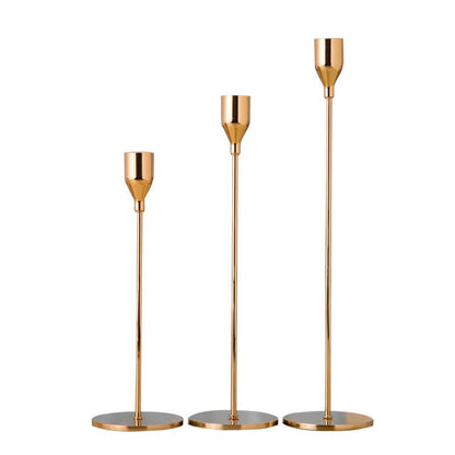 Classic 3 Piece Silver Candle Holder