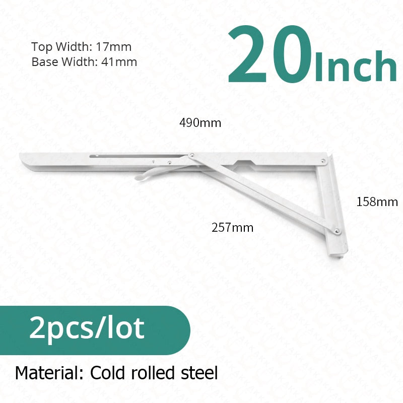 Space-Saving Stainless Steel Folding Shelf Brackets