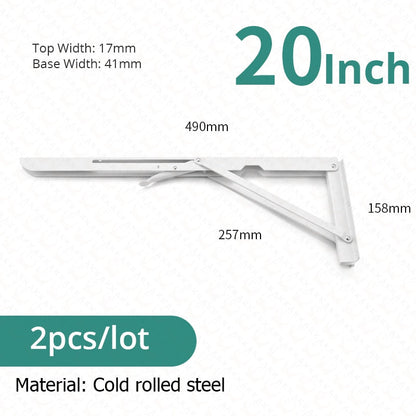 Space-Saving Stainless Steel Folding Shelf Brackets