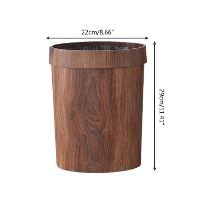 Classic Wooden Pattern Waste Bin
