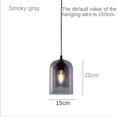 Simple Gray Glass Pendant Light