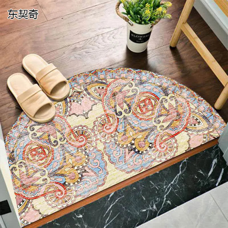 Colorful Rubber Semi Circle Welcome Mat