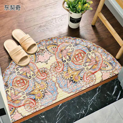 Colorful Rubber Semi Circle Welcome Mat