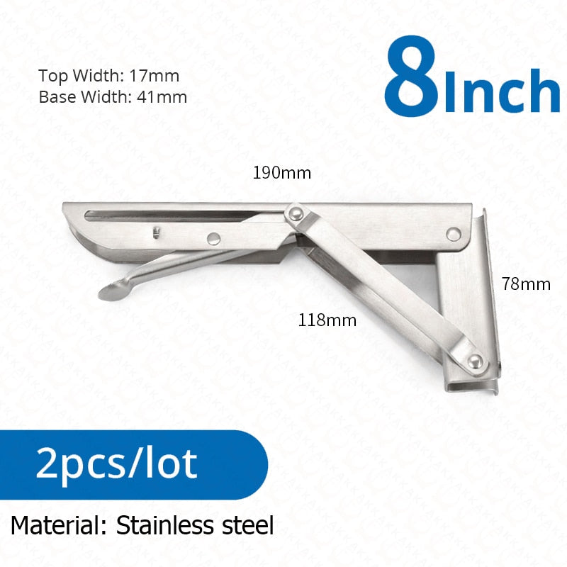 Space-Saving Stainless Steel Folding Shelf Brackets