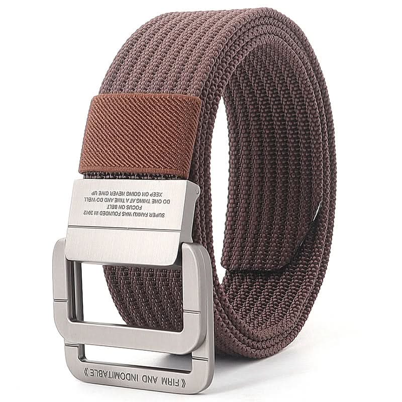 Casual Canvas Web Belt - Double Buckle, Adjustable Fit