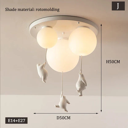 Colorful Teddy Bear Ceiling Light