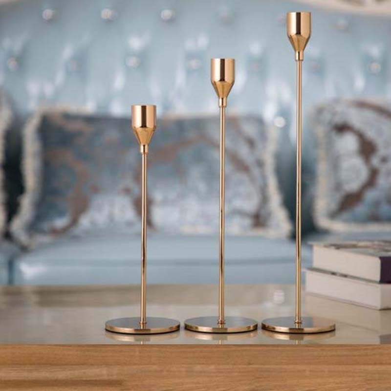 Classic 3 Piece Silver Candle Holder