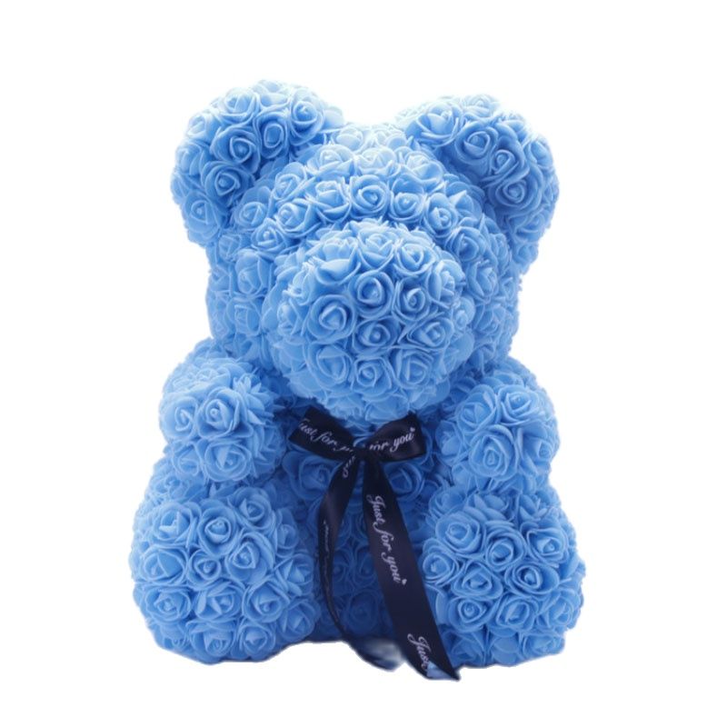 Lovely Fake Rose Bear Plush Toy