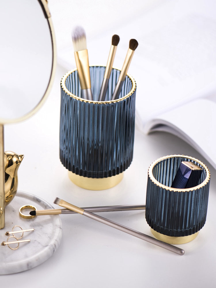 Luxury Gold Mirror Makeup Storage Organizer