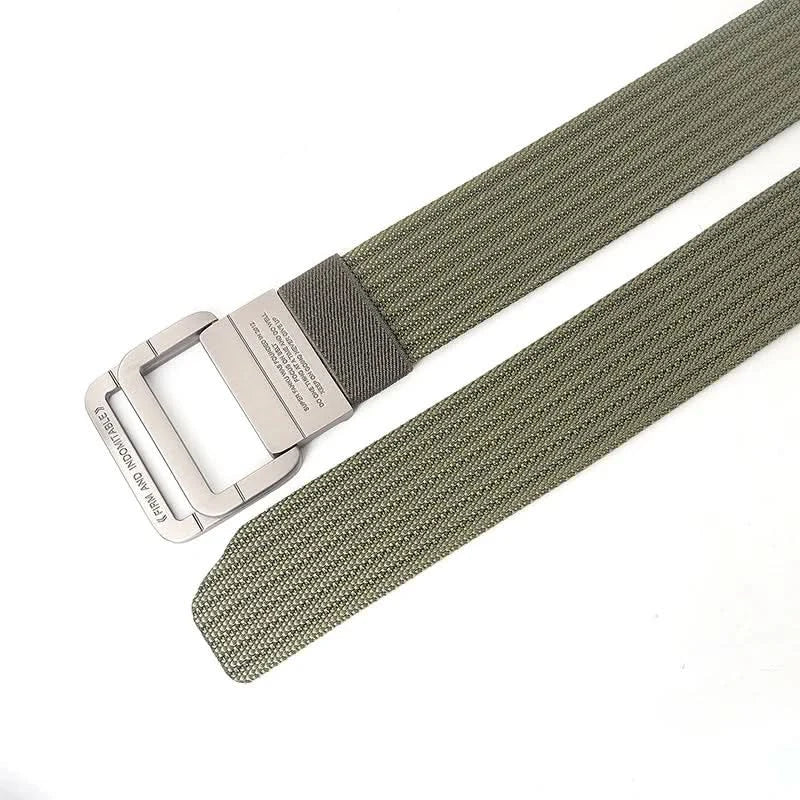 Casual Canvas Web Belt - Double Buckle, Adjustable Fit