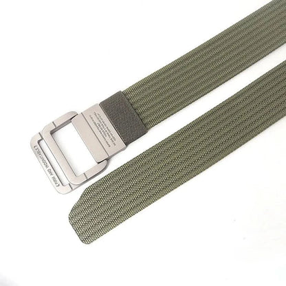 Casual Canvas Web Belt - Double Buckle, Adjustable Fit