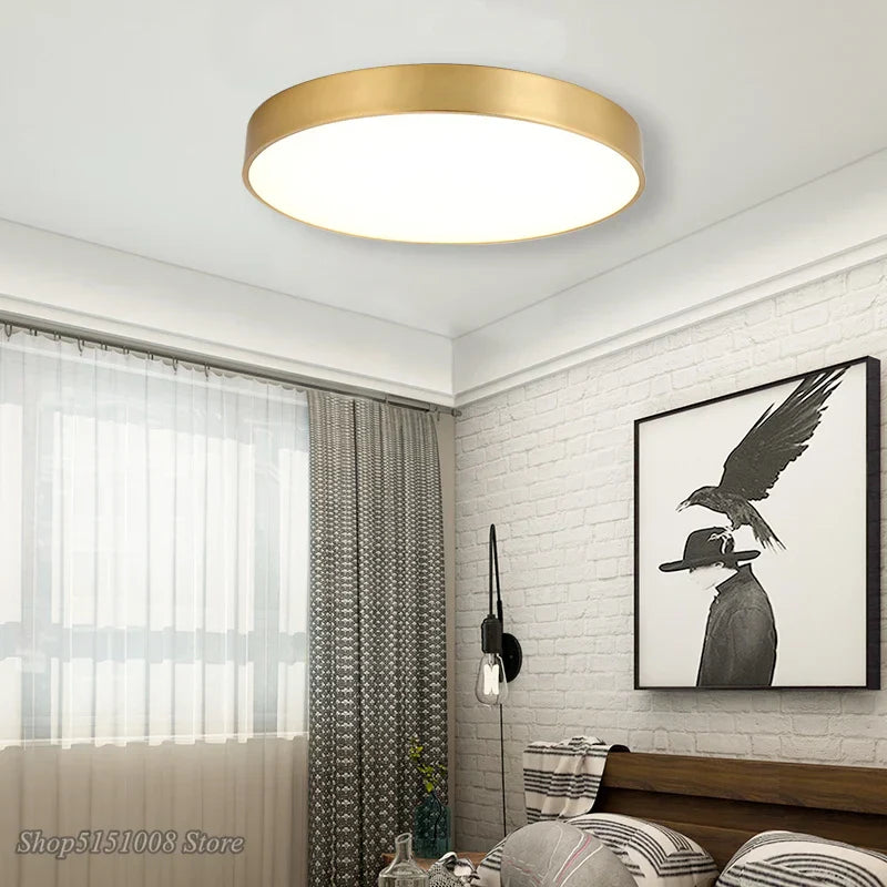 Slim Gold LED Ceiling Light