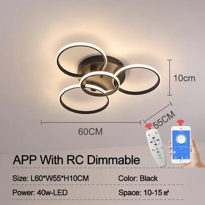 Smart LED Ceiling Lamp - Dimmable Remote Control