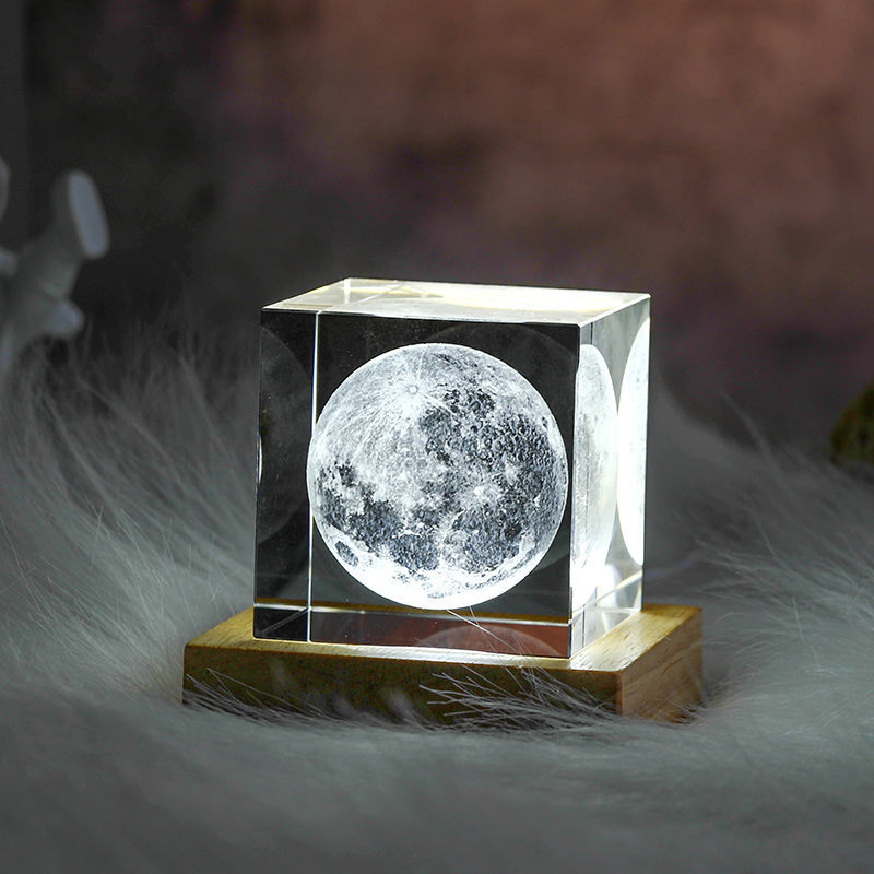 Glowing Crystal Moon LED Night Light - Cofik
