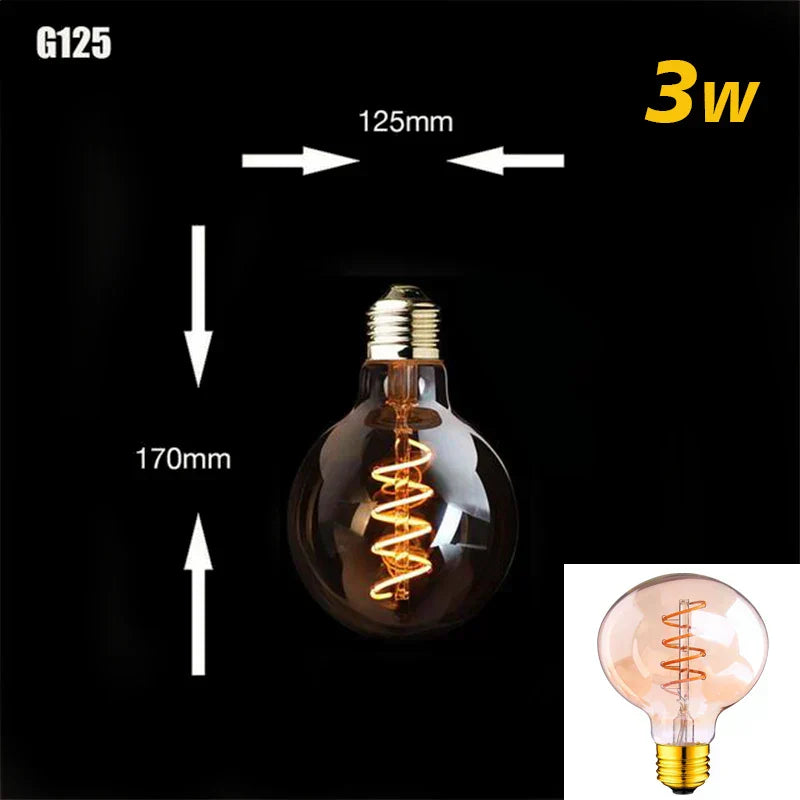 Warm Dimmable LED Bulb with Gold Spiral filament