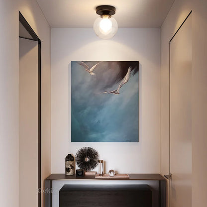 Contemporary Glass Globe Ceiling Lamp