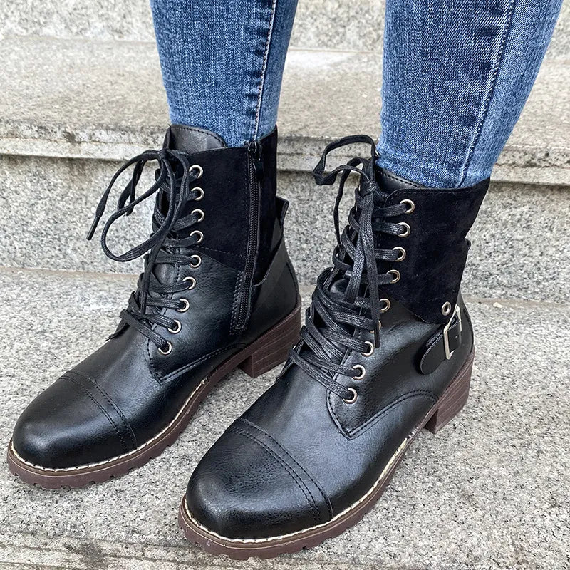 Retro Chic Low Heel Ankle Boots