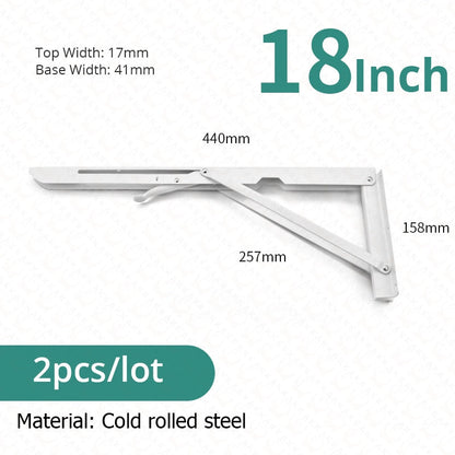 Space-Saving Stainless Steel Folding Shelf Brackets