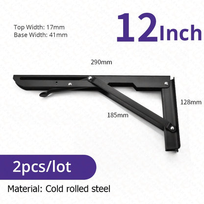 Space-Saving Stainless Steel Folding Shelf Brackets