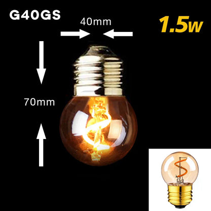Warm Dimmable LED Bulb with Gold Spiral filament