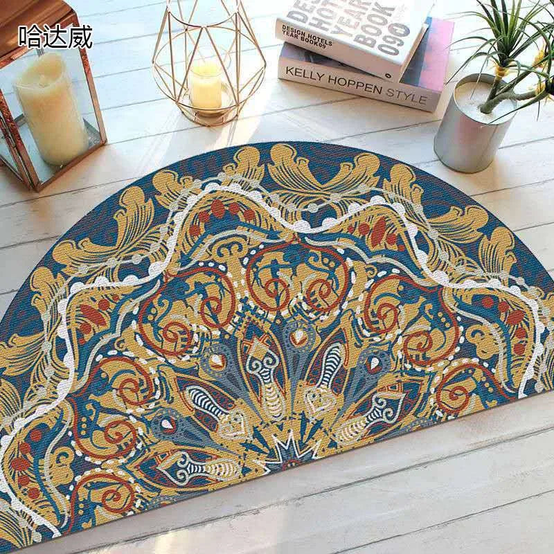 Colorful Rubber Semi Circle Welcome Mat