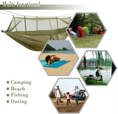 Compact Double Hammock with Bug Net
