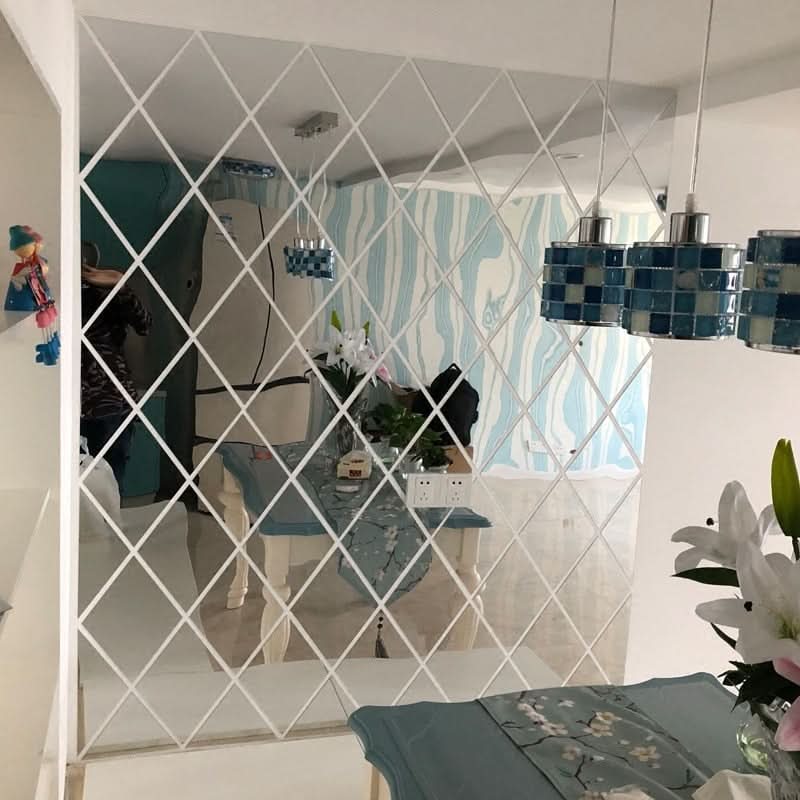 Contemporary 3D Wall Mirror Triangle