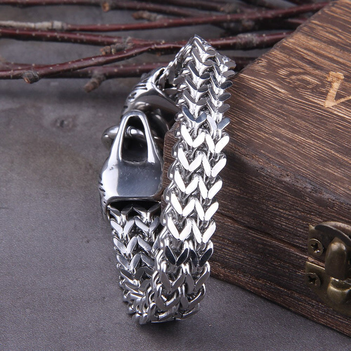 Unique Norse Wolf Cuff Bracelet - Handmade Viking Jewelry