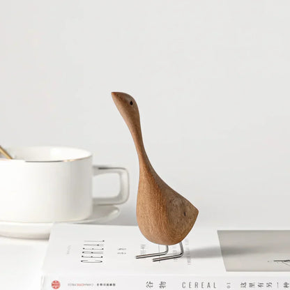 Handcrafted Wooden Love Bird Figurines Natural Home Decor - Cofik