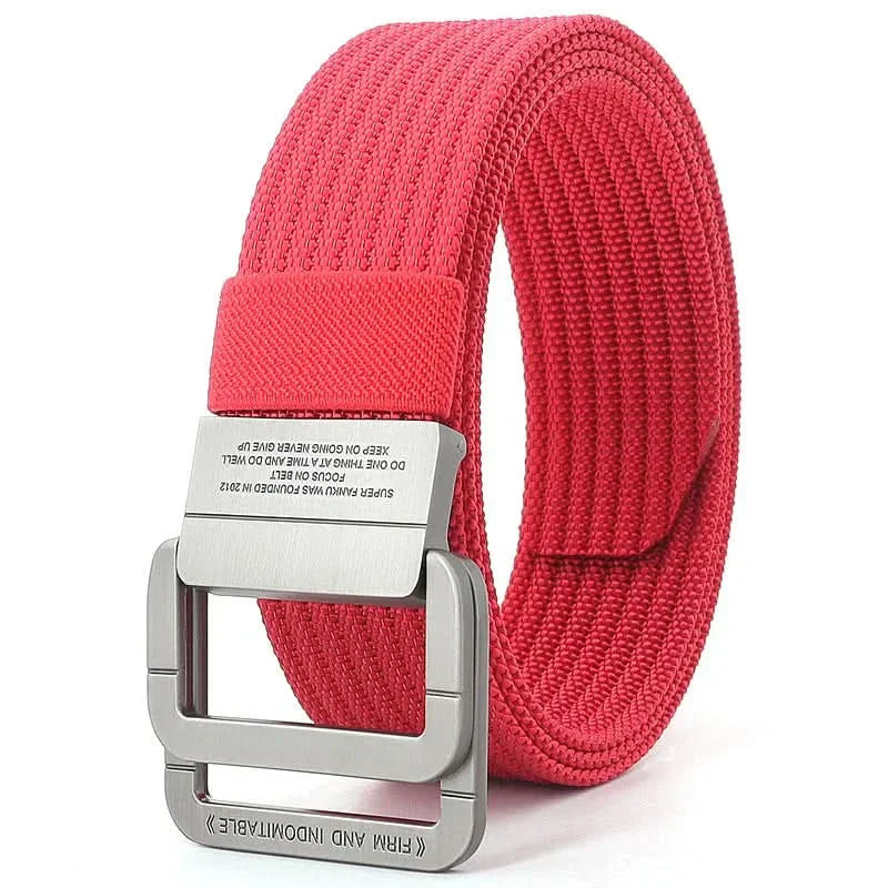 Casual Canvas Web Belt - Double Buckle, Adjustable Fit