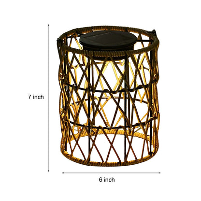 Outdoor Solar Powered Rattan Garden Lamp