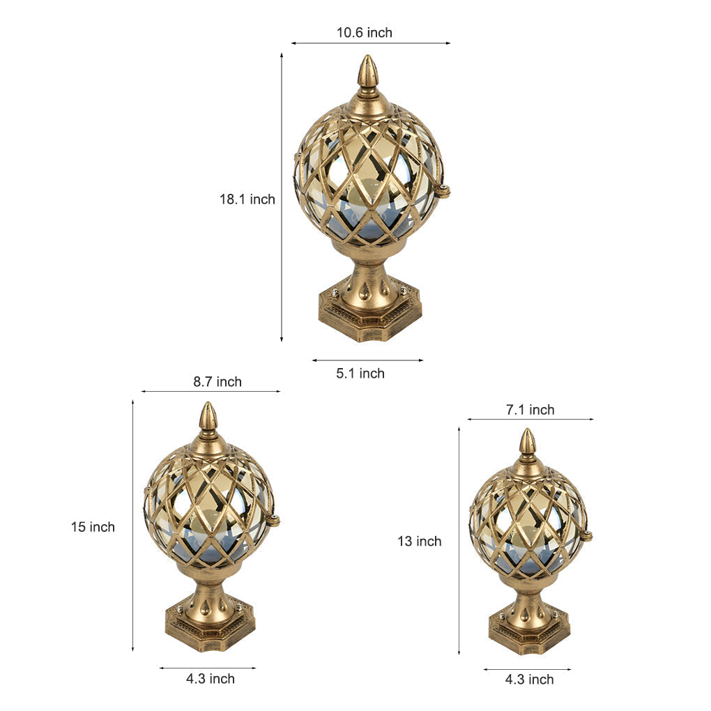 Durable Metal Round Solar Powered Outdoor Garden Lights