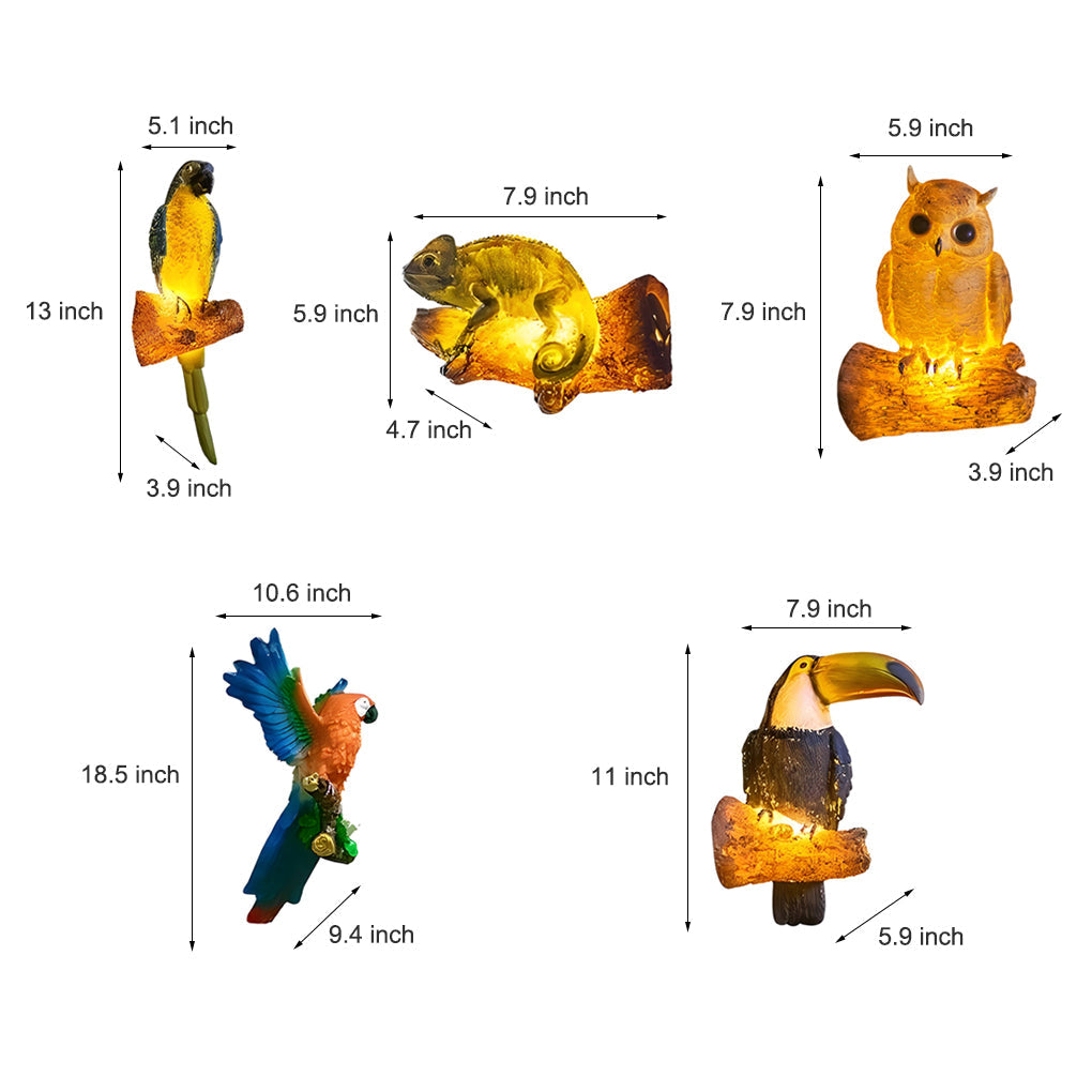 Colorful Outdoor Parrot LED Garden Lights