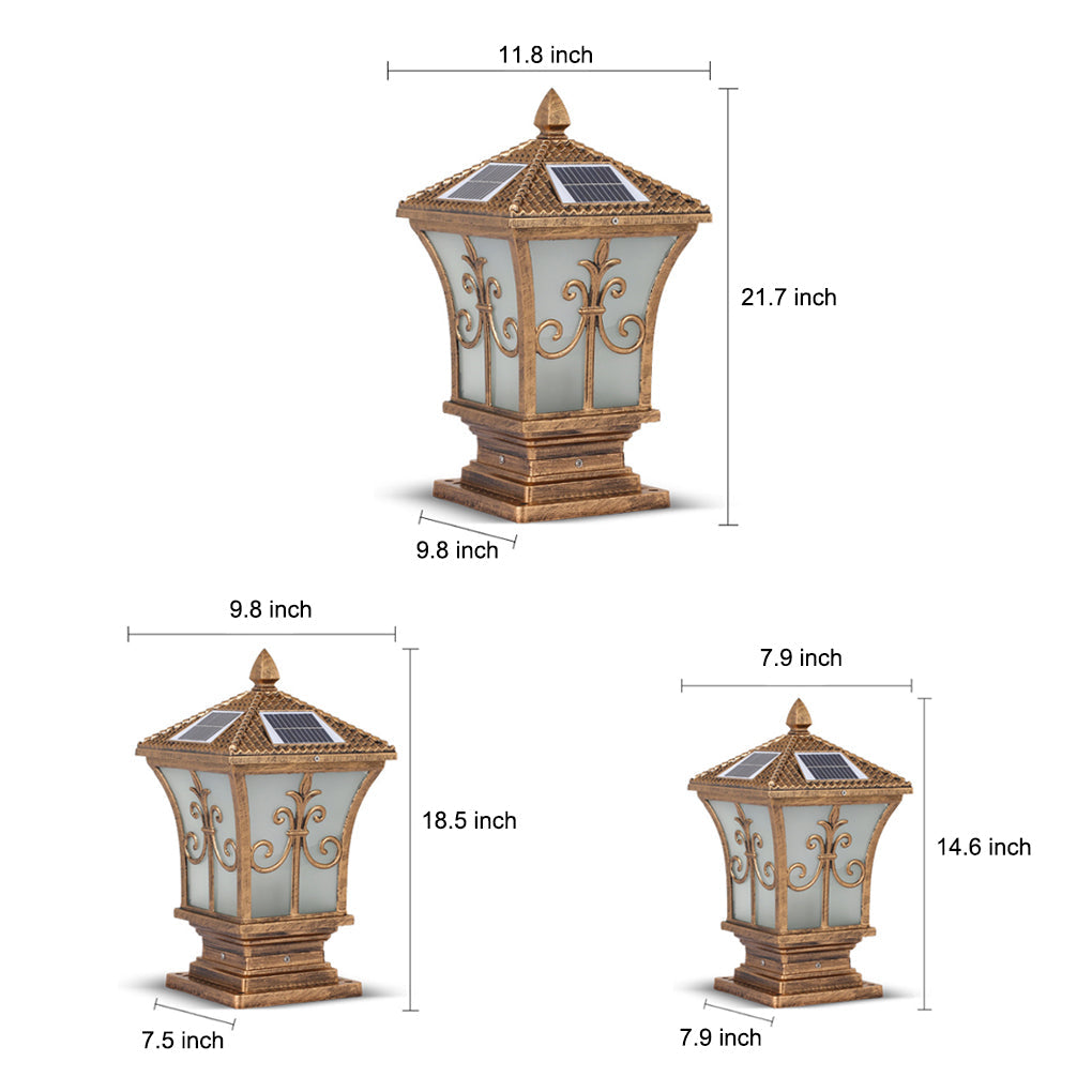 Outdoor Solar Fence Post Lights with Classic Design