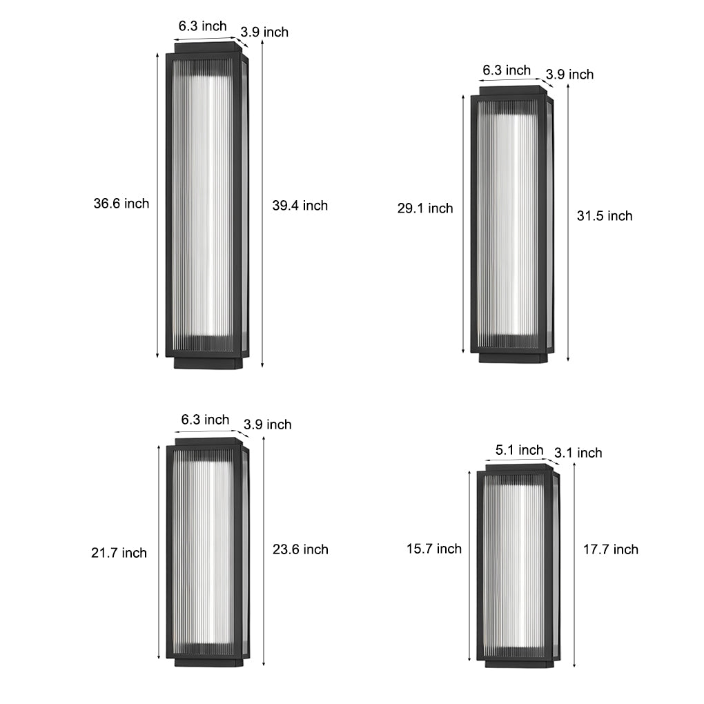 Outdoor Black LED Wall Light Fixtures Waterproof