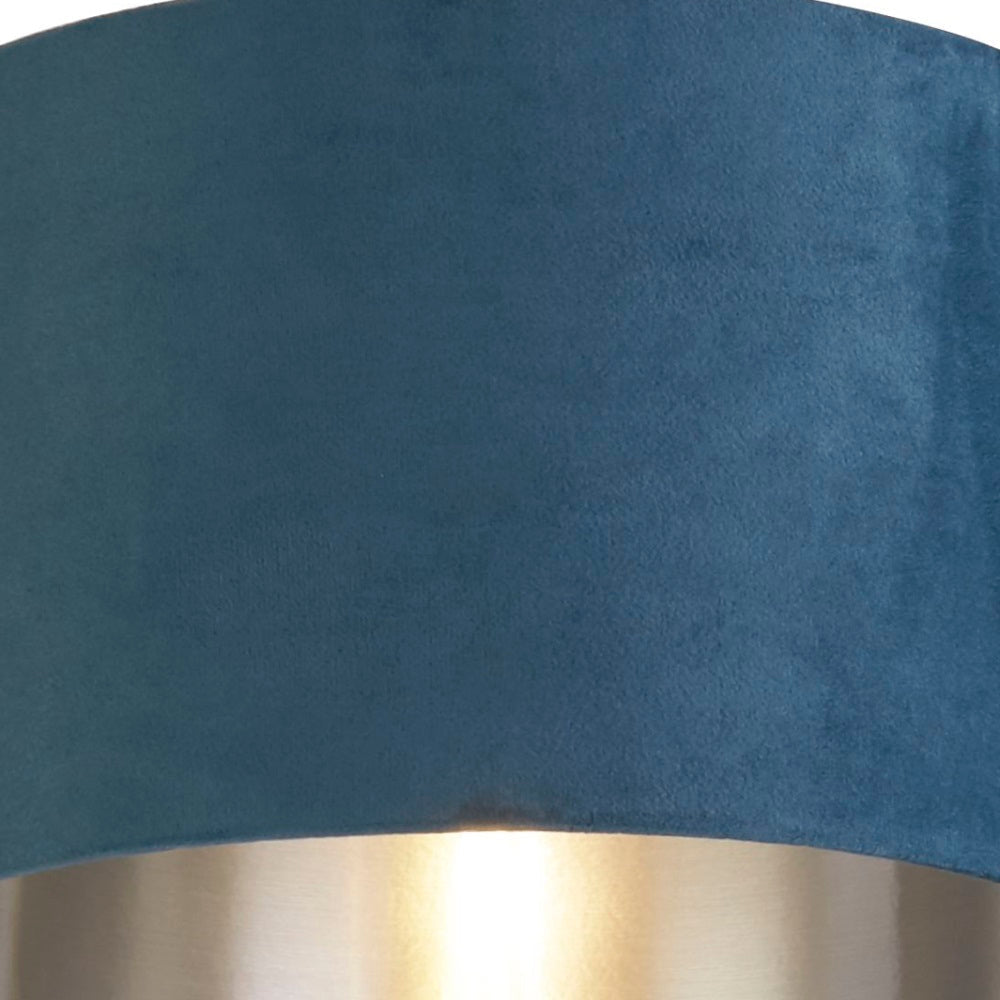 Navy Velvet Drum Lamp Shade with Metallic Lining 28cm