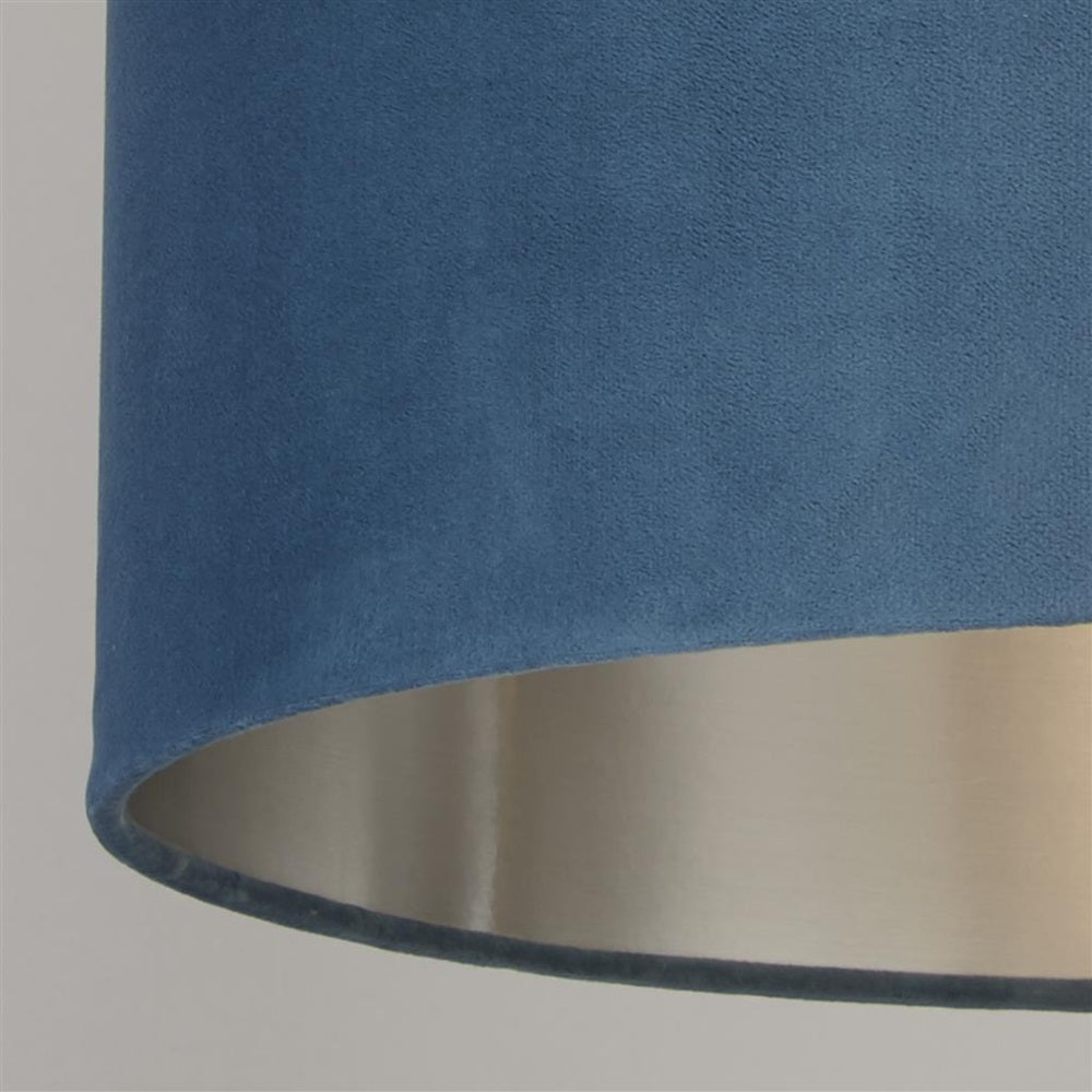 Navy Velvet Drum Lamp Shade with Metallic Lining 28cm