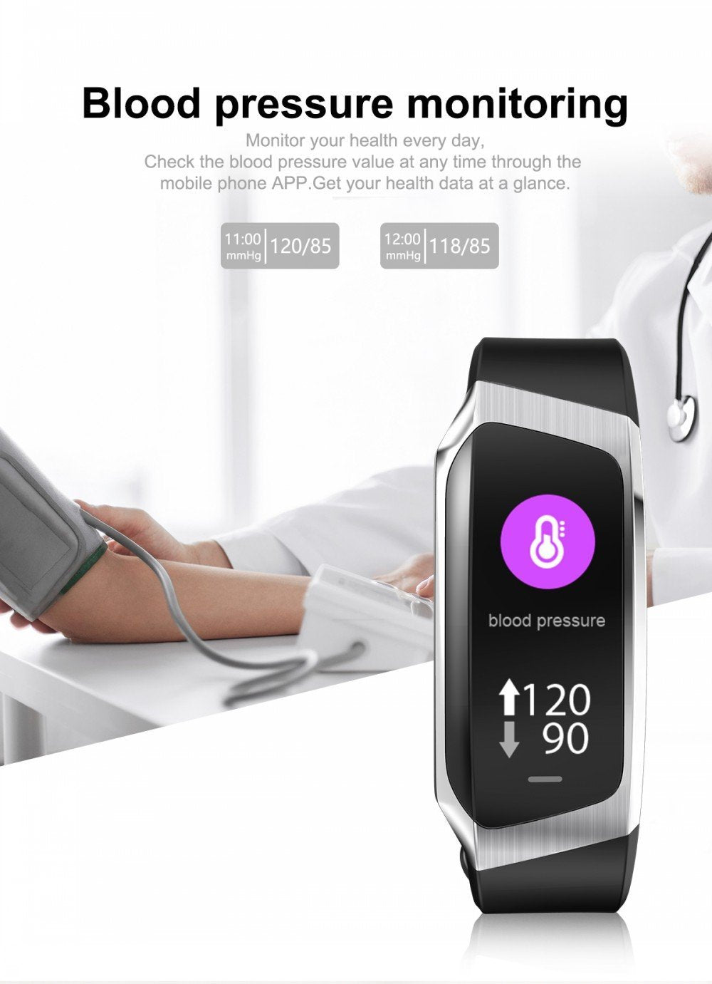 Waterproof Fitness Tracker Smartwatch with Heart Rate Monitor
