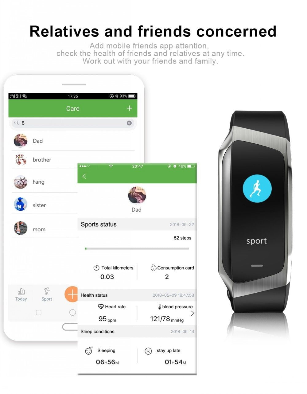 Waterproof Fitness Tracker Smartwatch with Heart Rate Monitor
