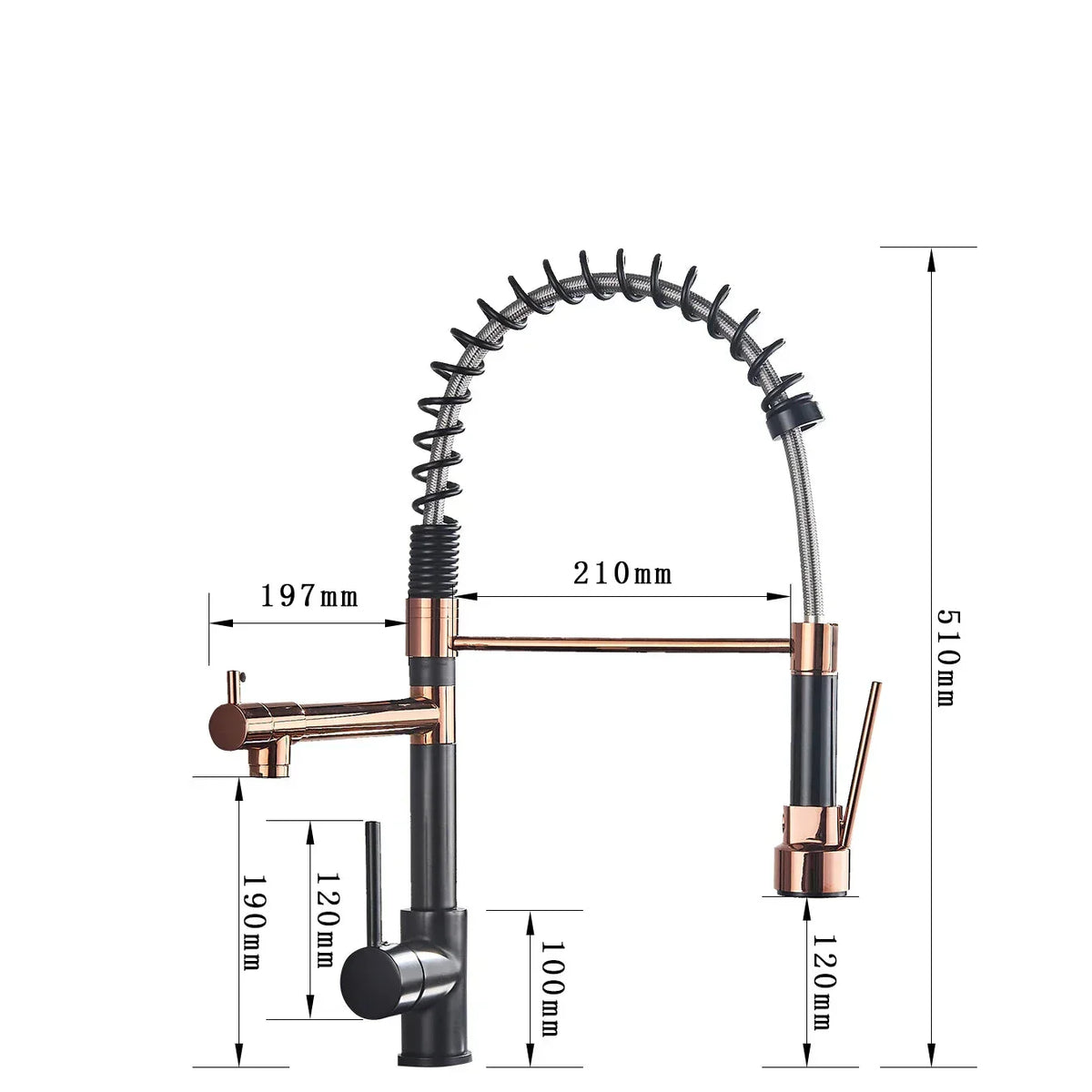 Flexible Double Spout Kitchen Faucet with Swivel