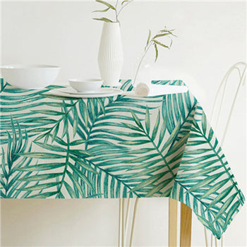 Natural Green Leaf Pattern Tablecloth Cover