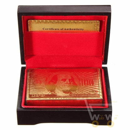 Luxury Gold Playing Cards with Wooden Storage Box - Cofik