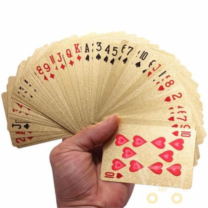 Luxury Gold Playing Cards with Wooden Storage Box