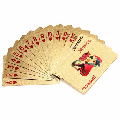 Luxury Gold Playing Cards with Wooden Storage Box