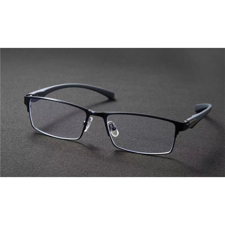 Stylish Blue Blocker Glasses with Slim Metal Frame