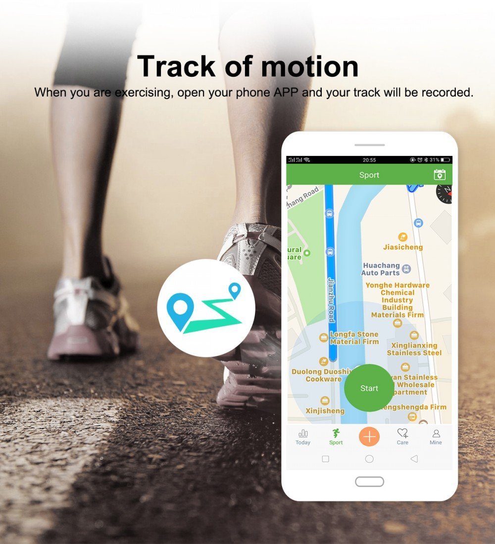 Waterproof Fitness Tracker Smartwatch with Heart Rate Monitor